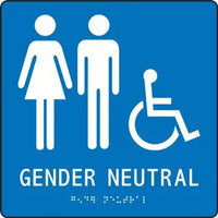 ADA Braille Gender-Neutral Sign: Gender Neutral Restroom | PAD143BU