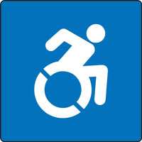ADA Braille Tactile Sign: Wheelchair image | PAD134BU
