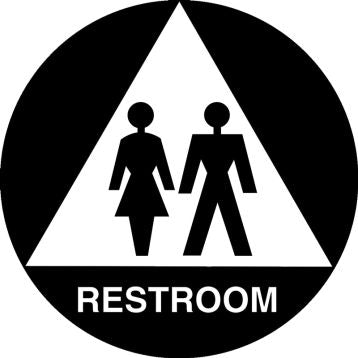 California Title 24 ADA Gender Neutral Restroom Door Sign: Restroom | PAD706BK