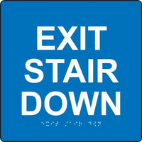 ADA Braille Tactile Sign: Exit Stair Down | PAD901BU
