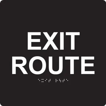 ADA Braille Tactile Sign: Exit Route | PAD902BK