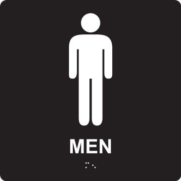 ADA Braille Tactile Sign: Men | PAD921BK