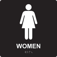 ADA Braille Tactile Restroom Sign: Women | PAD923BU

