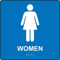 ADA Braille Tactile Restroom Sign: Women | PAD923BK
