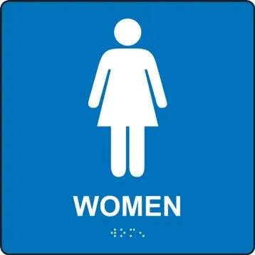 ADA Braille Tactile Restroom Sign: Women | PAD923BK