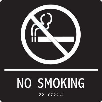 ADA Braille Tactile Sign: No Smoking | PAD933BK
