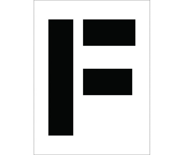 STENCIL, LETTER F, 12