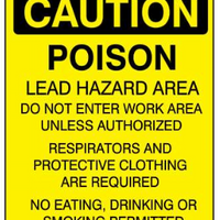 Caution Poison Lead Hazard Area - Paper Labels | PS-02