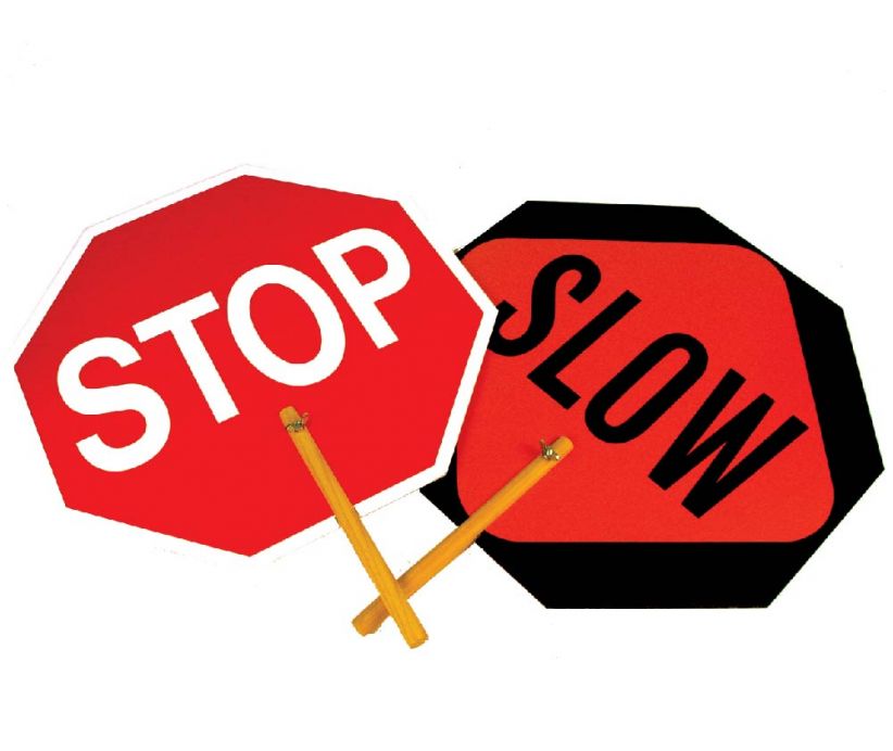 SAFE-T-PADDLE SIGN, STOP/SLOW, 10