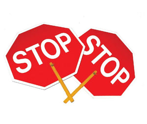 SAFE-T-PADDLE SIGN, STOP/STOP, 10" HANDLE