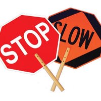 SAFE-T-PADDLE SIGNS, STOP/SLOW PADDLE, 18, .040 ALUM REFLECTIVE