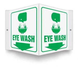 Eye Wash 45 Degree Wall Sign 6"x5" Plastic | PSP601