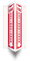 Fire Extinguisher 45 Degree Wall Sign 18"x4" Plastic | PSP315