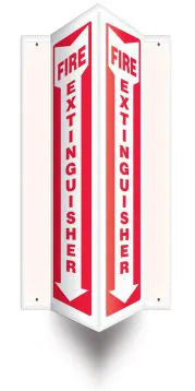 Fire Extinguisher 45 Degree Wall Sign 18
