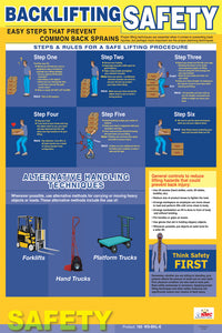 POSTER, BACK LIFTING SAFETY, 24X18