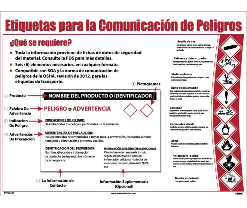 POSTER, HAZCOM12, LABEL FORMAT, 24x18, SPANISH
