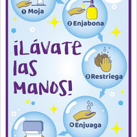 WASH YOUR HANDS SPANISH, 18 X 12 PAPER POSTER
