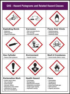 GHS Poster, GHS HAZARD PICTOGRAMS AND RELATED HAZARD CLASSES, 22