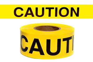 YELLOW 2"X135' REPULPABLE CAUTION BARRICADE TAPE, CASE OF 30, (PT1RT-3 is avail by the roll)