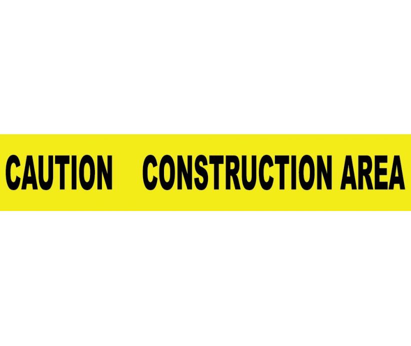 TAPE, BARRICADE, CAUTION CONSTRUCTION AREA, 3X1000FT 2 MIL