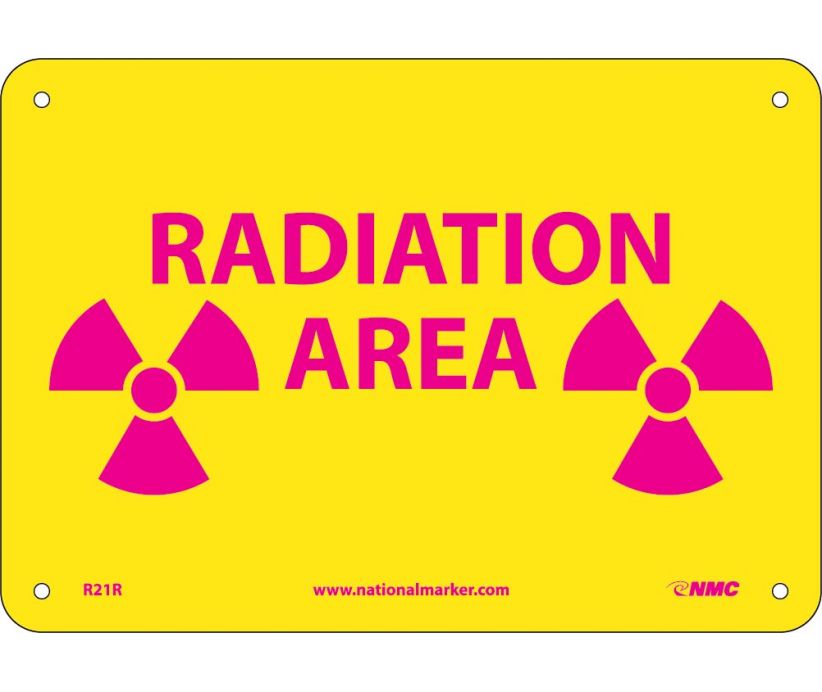 RADIATION AREA, 7X10, RIGID PLASTIC