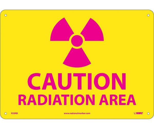 (GRAPHIC) CAUTION RADIATION AREA, 10X14, .040 ALUM