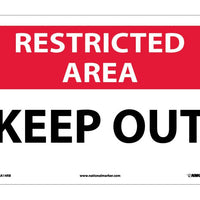 RESTRICTED AREA, KEEP OUT, 10X14, .040 ALUM