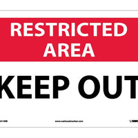 RESTRICTED AREA, KEEP OUT, 10X14, RIGID PLASTIC