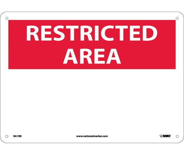 RESTRICTED AREA, BLANK, 10X14, RIGID PLASTIC