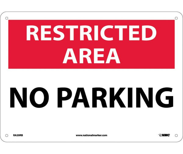 RESTRICTED AREA, NO PARKING, 10X14, RIGID PLASTIC