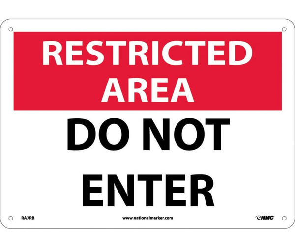 RESTRICTED AREA, DO NOT ENTER, 10X14, .040 ALUM