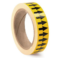 Directional Flow Arrow Tape, (Arrows), 1" x 54 ft, Adhesive Vinyl, Black/Yellow