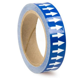 Directional Flow Arrow Tape, (Arrows), 1" x 54 ft, Adhesive Vinyl, White/Blue