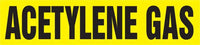 Self-Stick Pipe Marker, ACETYLENE GAS, fits 3/4" to 1 1/4" pipe diameter, Adhesive Vinyl, Black/Yellow
