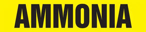 Self-Stick Pipe Marker, AMMONIA, fits 3/4" to 1 1/4" pipe diameter, Adhesive Vinyl, Black/Yellow