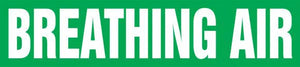 Self-Stick Pipe Marker, BREATHING AIR, fits 3/4" to 1 1/4" pipe diameter, Adhesive Vinyl, White/Green