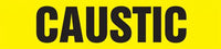 Self-Stick Pipe Marker, CAUSTIC, fits 3/4" to 1 1/4" pipe diameter, Vinyl Plastic, Black/Yellow