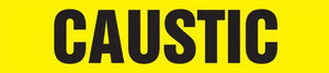 Self-Stick Pipe Marker, CAUSTIC, fits 3/4" to 1 1/4" pipe diameter, Vinyl Plastic, Black/Yellow