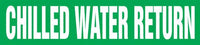 Snap Tite Pipe Marker, CHILLED WATER RETURN, fits 1 1/2" to 2" pipe diameter, Vinyl Plastic, White/Green