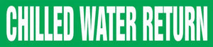 Self-Stick Pipe Marker, CHILLED WATER RETURN, fits 1 1/2" to 2" pipe diameter, Adhesive Vinyl, White/Green