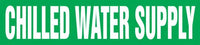 Snap Tite Pipe Marker, CHILLED WATER SUPPLY, fits 3/4" to 1 1/4" pipe diameter, Vinyl Plastic, White/Green