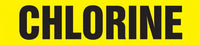 Self-Stick Pipe Marker, CHLORINE, fits 3/4" to 1 1/4" pipe diameter, Adhesive Vinyl, Black/Yellow