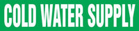 Self-Stick Pipe Marker, COLD WATER SUPPLY, fits 8" to 10" pipe diameter, Adhesive Vinyl, White/Green