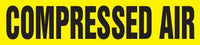 Self-Stick Pipe Marker, COMPRESSED AIR, fits 3/4" to 1 1/4" pipe diameter, Adhesive Vinyl, Black/Yellow