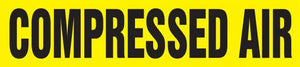 Self-Stick Pipe Marker, COMPRESSED AIR, fits 3/4" to 1 1/4" pipe diameter, Adhesive Vinyl, Black/Yellow