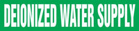 Self-Stick Pipe Marker, DEIONIZED WATER SUPPLY, fits 3/4" to 1 1/4" pipe diameter, Adhesive Vinyl, White/Green