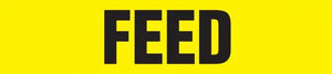 Self-Stick Pipe Marker, FEED, fits 8" to 10" pipe diameter, Adhesive Vinyl, Black/Yellow