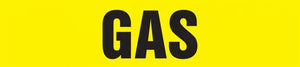 Self-Stick Pipe Marker, GAS, fits 1 1/2" to 2" pipe diameter, Adhesive Vinyl, Black/Yellow