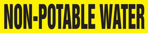 Snap Tite Pipe Marker, NON-POTABLE WATER, fits 2 1/4" to 3" pipe diameter, Vinyl Plastic, Black/Yellow