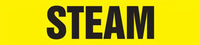 Self-Stick Pipe Marker, STEAM, fits 3/4" to 1 1/4" pipe diameter, Adhesive Vinyl, Black/Yellow